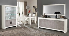 Load image into Gallery viewer, Modena 2 Door Display Cabinet - White &amp; Marble Effect
