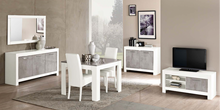 Load image into Gallery viewer, Modena Square Dining Table - White &amp; Marble Effect
