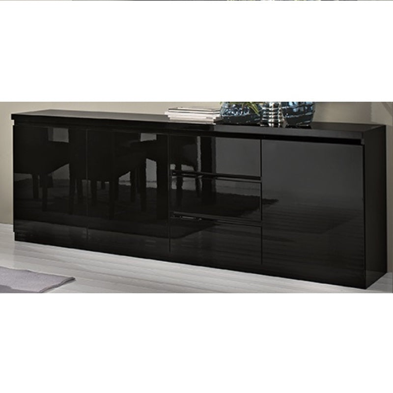 Roma Black Gloss Sideboard 220cm